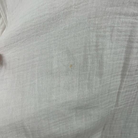 Faherty Women Short Sleeve Gauze Blouse Top Coastal Beach Vacation White Medium - Picture 8 of 9